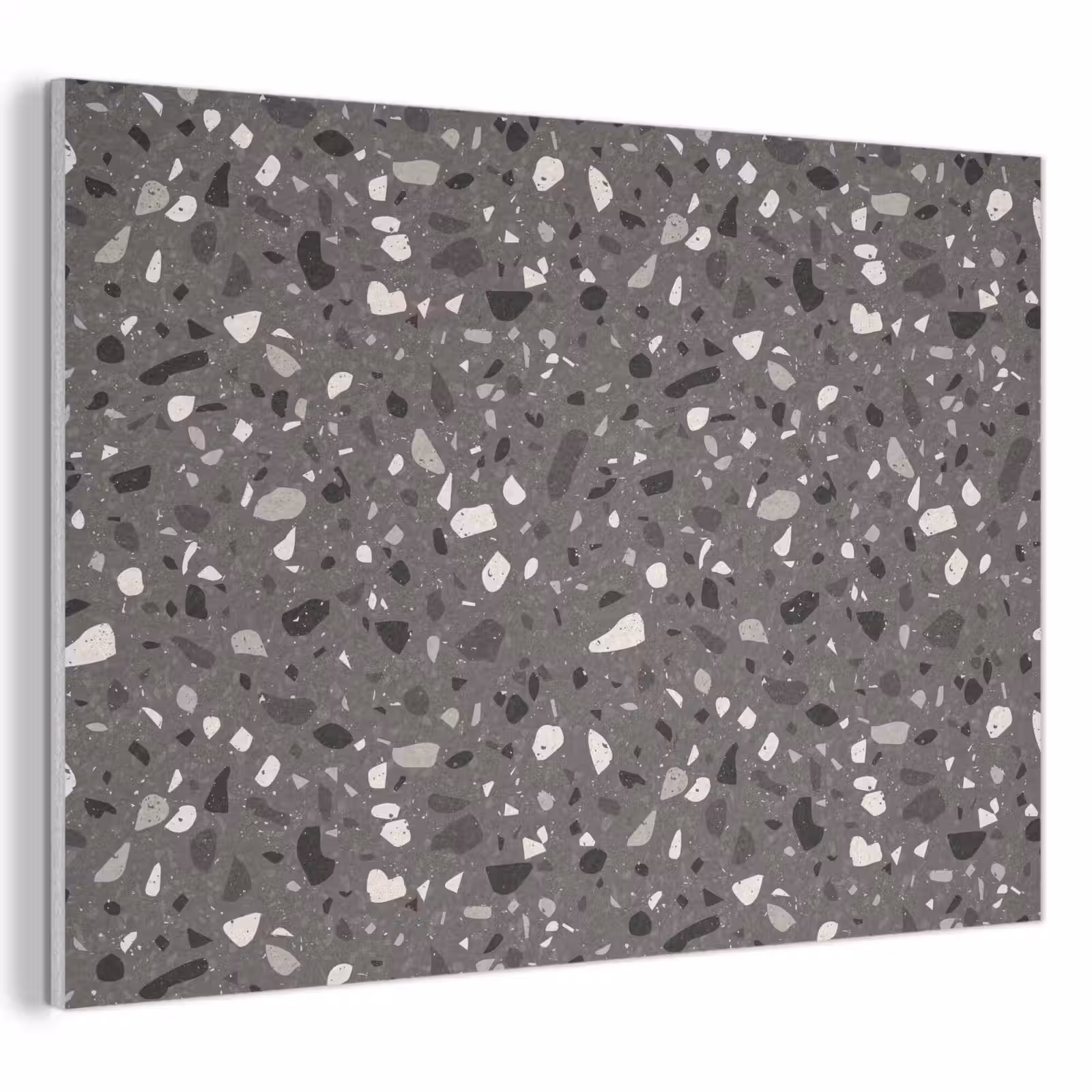 Akoestisch schilderij - Terrazzo - Patroon - Grijs — 1