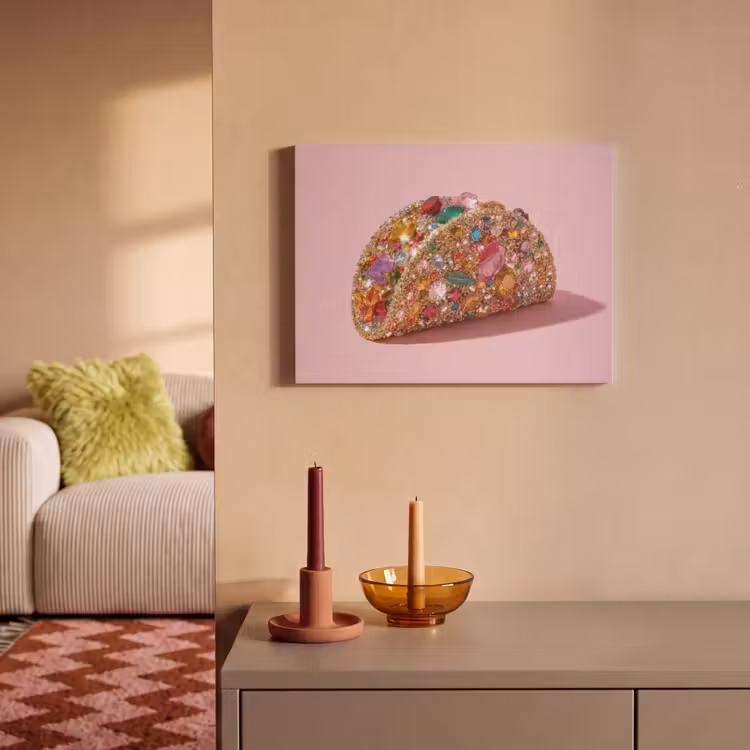 Akoestisch schilderij - Taco - Kleurrijk - Edelstenen - Goud — 2