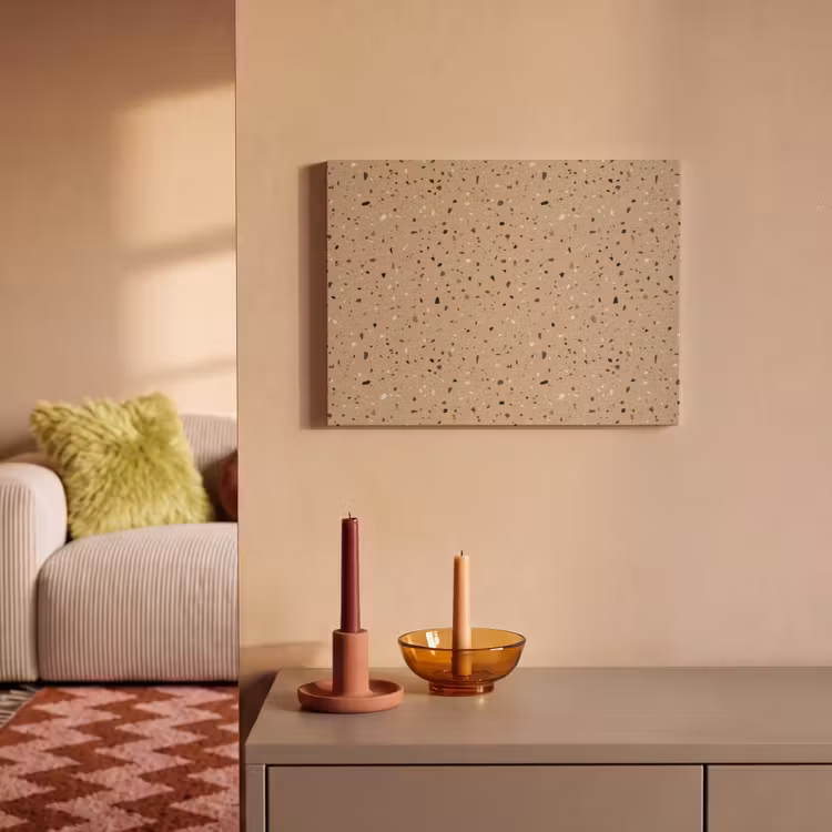 Akoestisch schilderij - Terrazzo - Patroon - Beige — 2