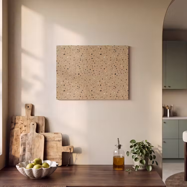 Akoestisch schilderij - Terrazzo - Patroon - Beige — 3