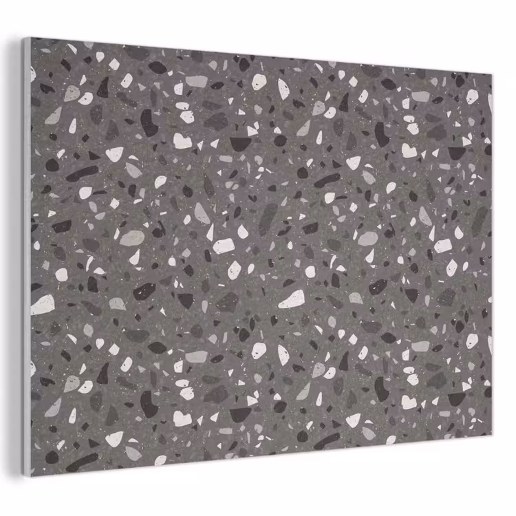 Akoestisch schilderij - Terrazzo - Patroon - Grijs — 1