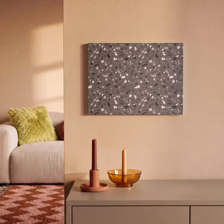 Akoestisch schilderij - Terrazzo - Patroon - Grijs — 2