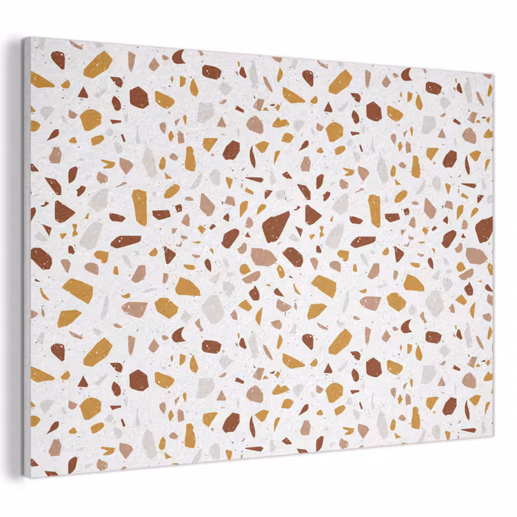 Akoestisch schilderij - Terrazzo - Patroon - Wit - Urban — 1