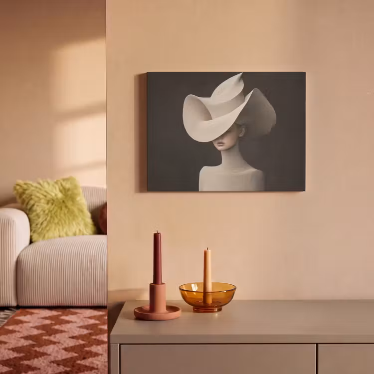 Akoestisch schilderij - Vrouw - Golvende - Hoed — 2