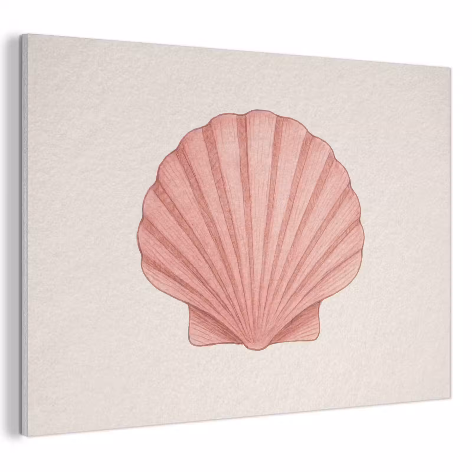 Akoestisch schilderij - Schelp - Roze - Ribbels — 1