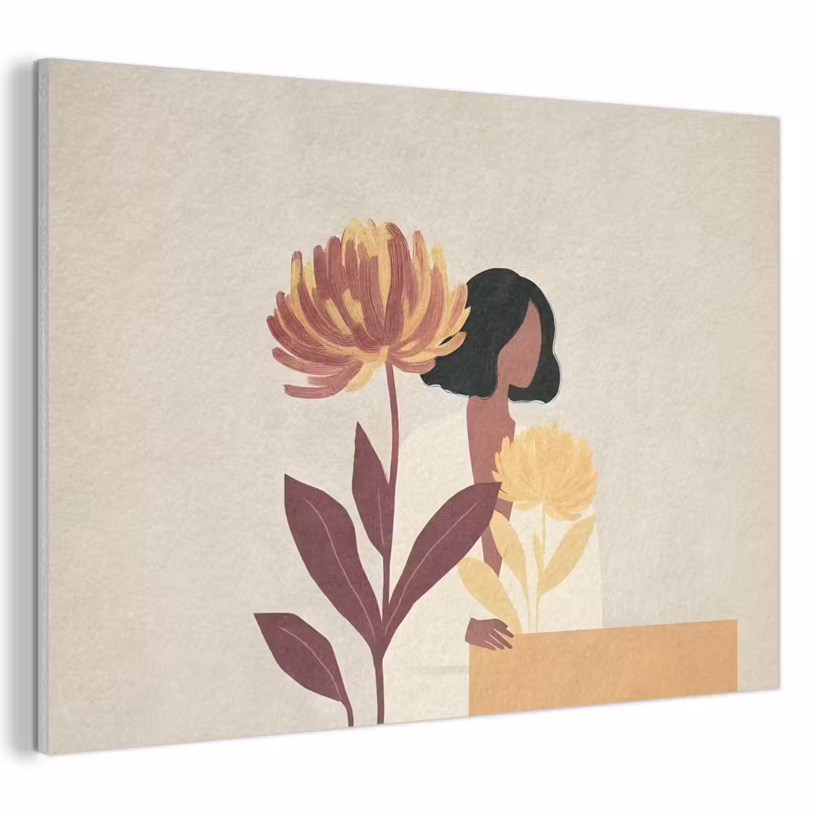Akoestisch schilderij - Vrouw - Minimalistisch - Bloem — 1