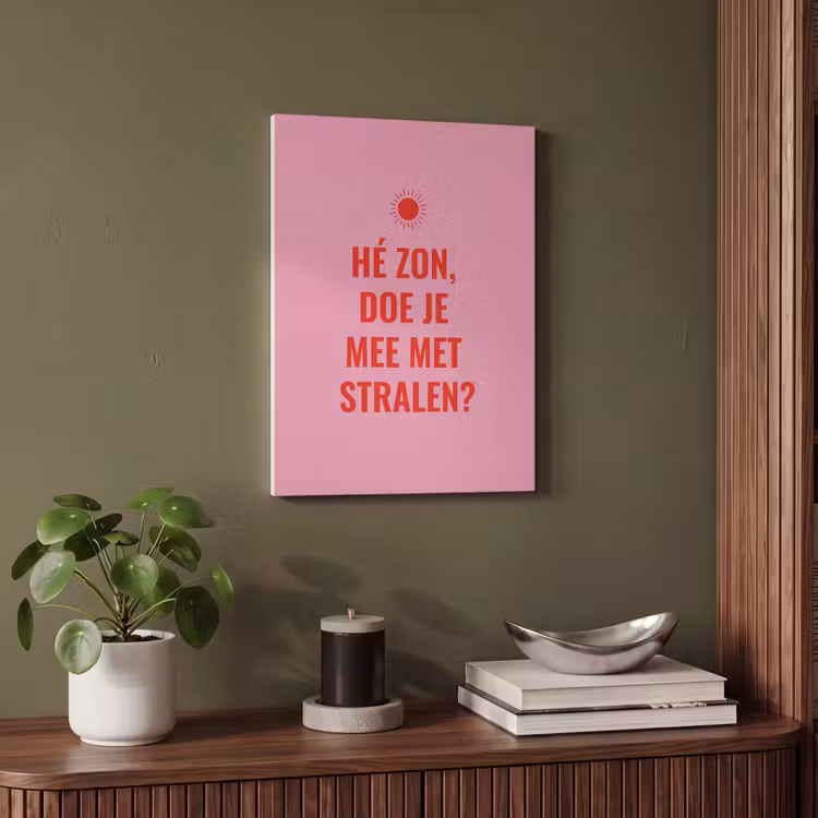 Akoestisch schilderij - Roze - Zon - Quote — 4