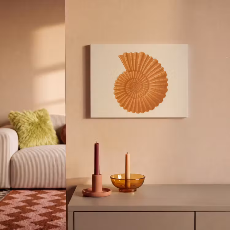 Akoestisch schilderij - Schelp - Oranje - Ribbels — 2