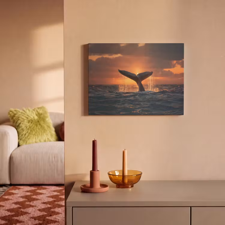 Akoestisch schilderij - Walvis staart - Water - Zonsondergang — 2