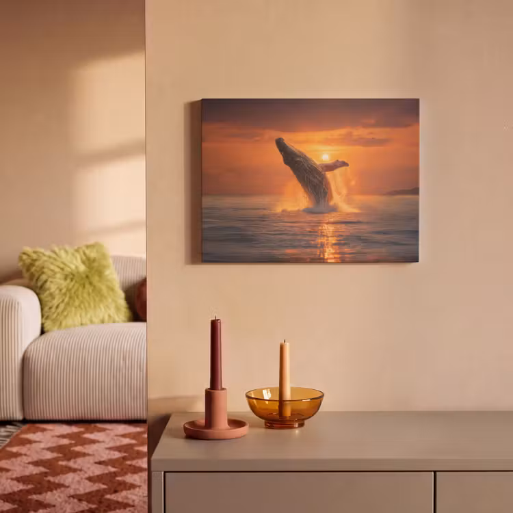 Akoestisch schilderij - Walvis - Zon - Zee — 2