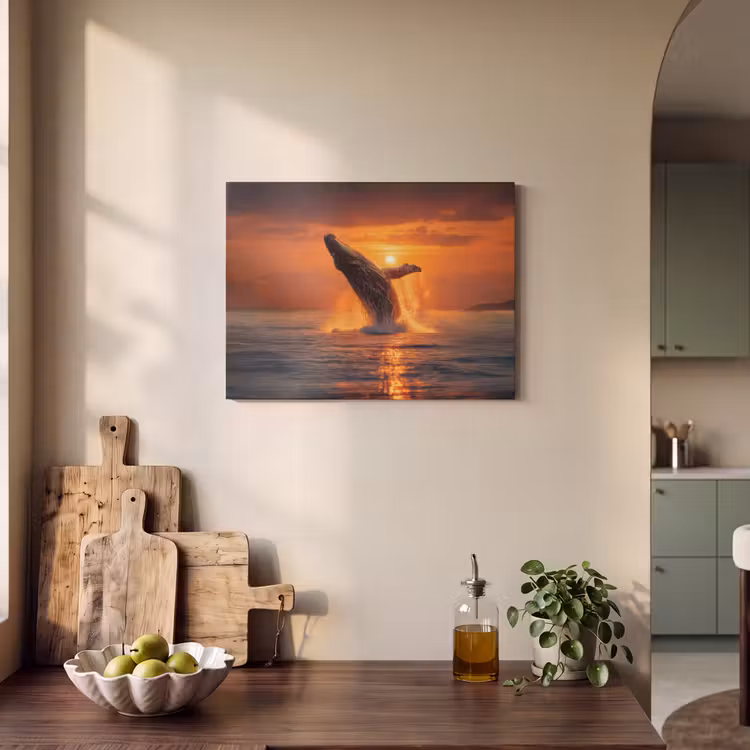 Akoestisch schilderij - Walvis - Zon - Zee — 3