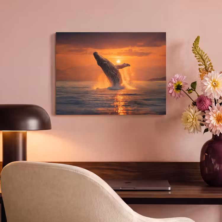 Akoestisch schilderij - Walvis - Zon - Zee — 4