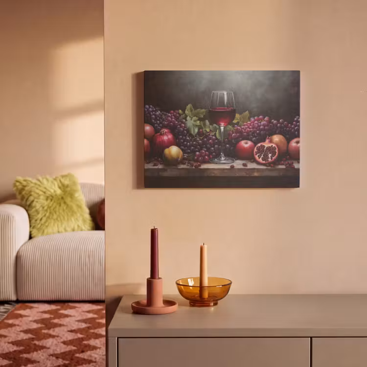 Akoestisch schilderij - Wijn - Fruit - Stilleven — 2