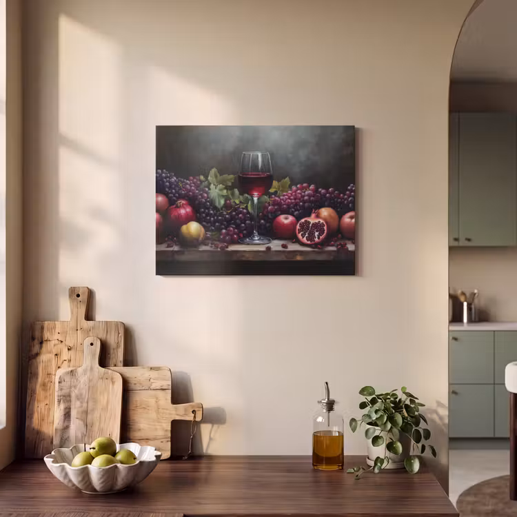 Akoestisch schilderij - Wijn - Fruit - Stilleven — 3