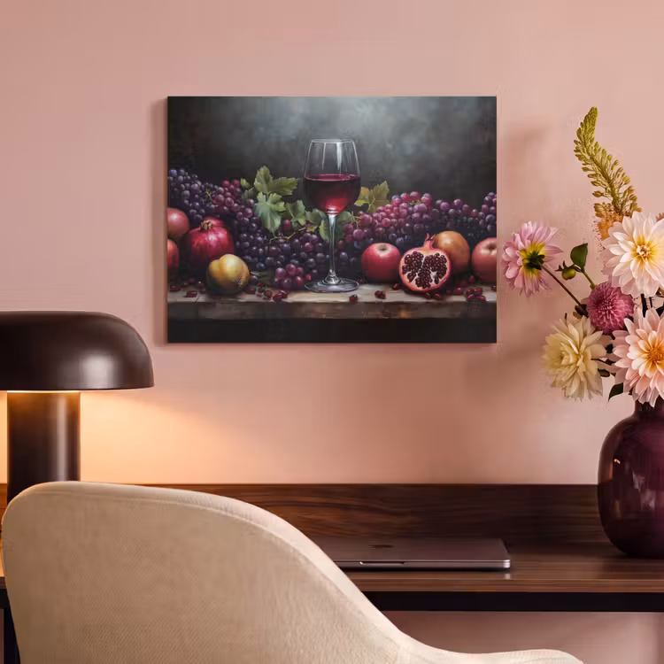 Akoestisch schilderij - Wijn - Fruit - Stilleven — 4