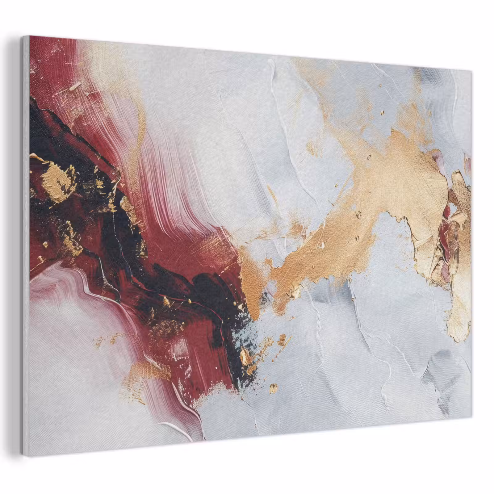 Akoestisch schilderij - Rood - Abstract - Goud - Modern — 1
