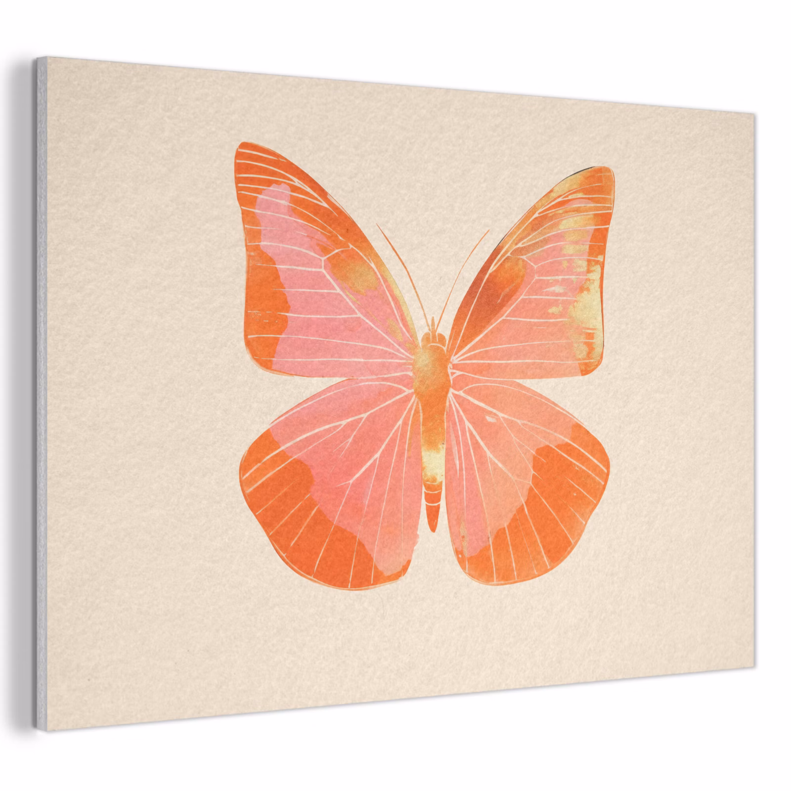 Akoestisch schilderij - Vlinder - Minimalistisch - Roze — 1