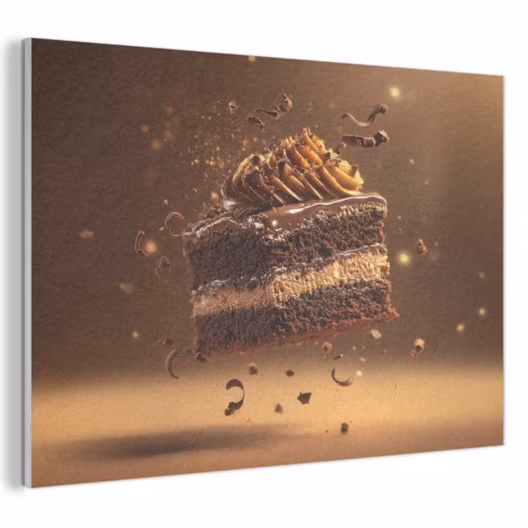 Akoestisch schilderij - Taart - Chocolade - Eten - Brownie — 1