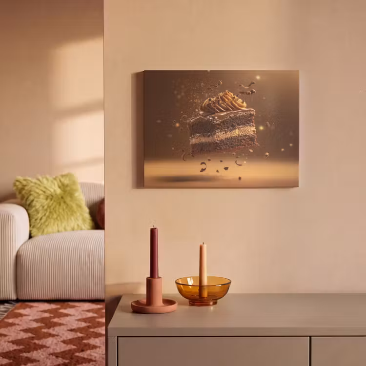 Akoestisch schilderij - Taart - Chocolade - Eten - Brownie — 2