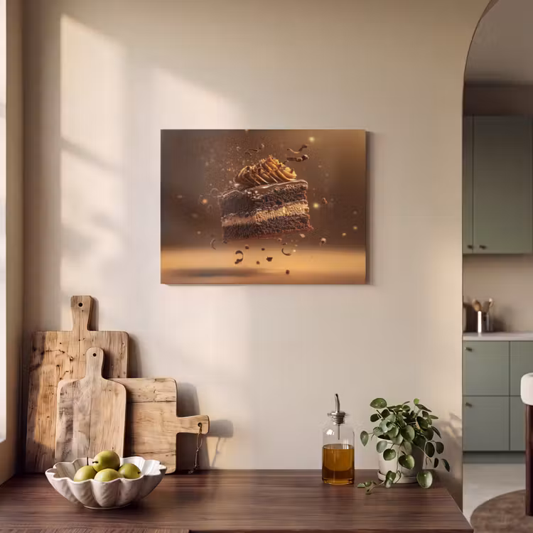 Akoestisch schilderij - Taart - Chocolade - Eten - Brownie — 3