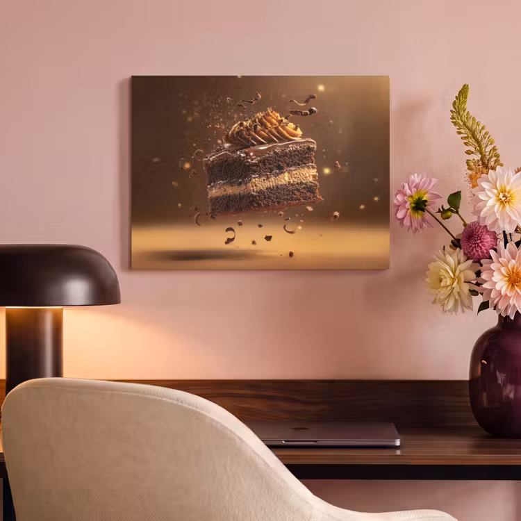 Akoestisch schilderij - Taart - Chocolade - Eten - Brownie — 4