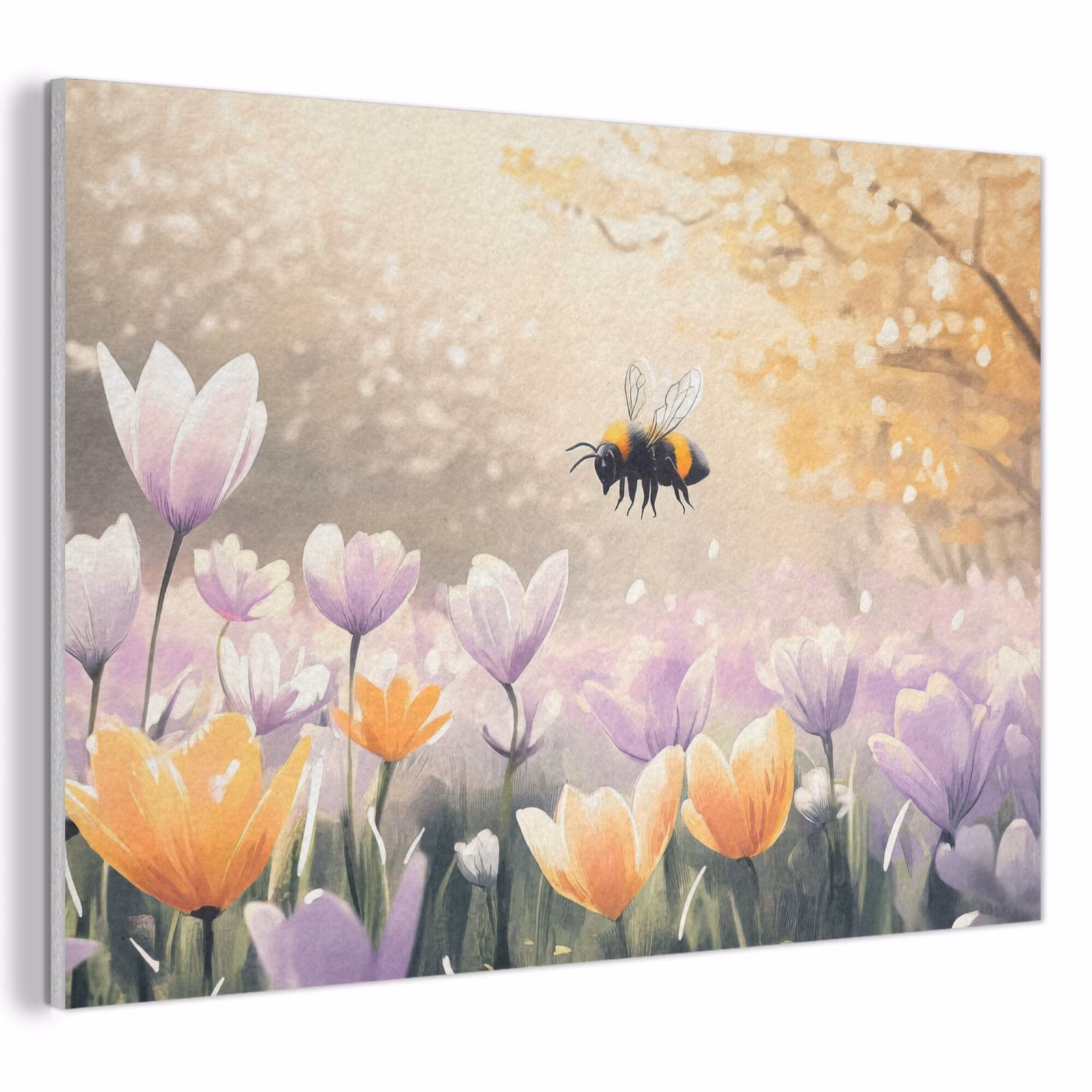 Akoestisch schilderij - Viooltjes - bij - Zonlicht — 1