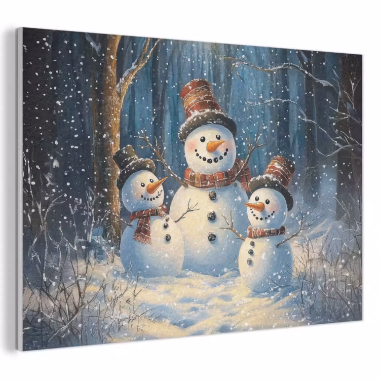Akoestisch schilderij - Sneeuwpop - Sneeuw - Winter - Bos — 1