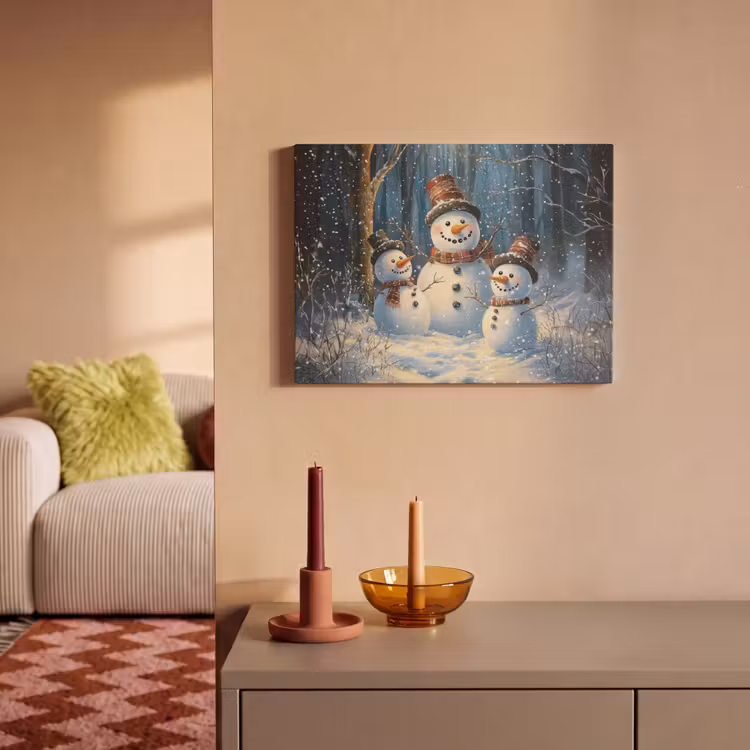 Akoestisch schilderij - Sneeuwpop - Sneeuw - Winter - Bos — 2