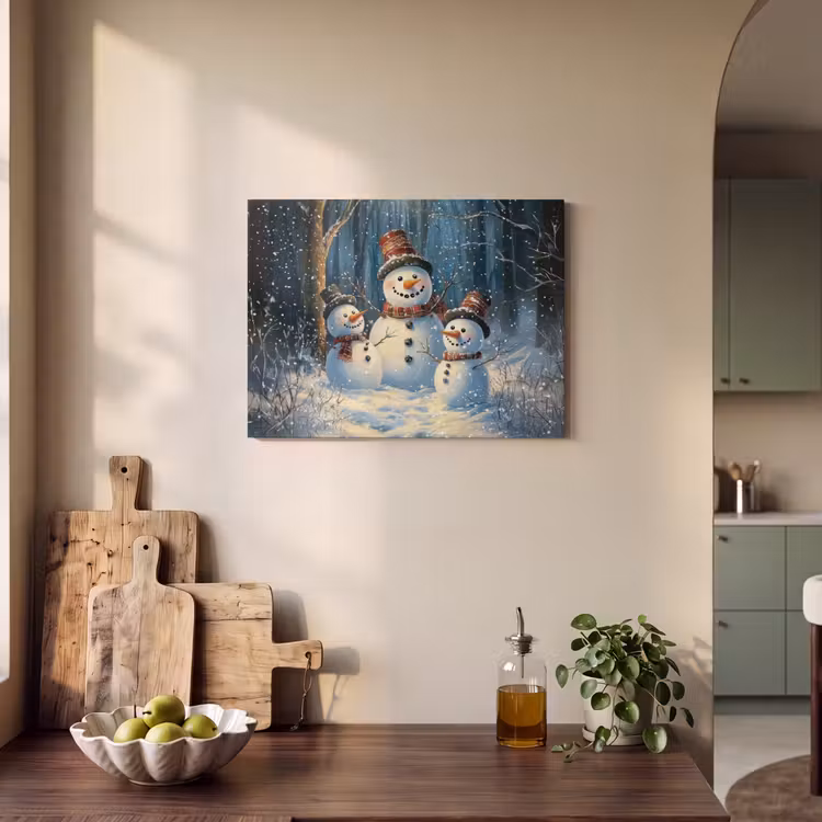 Akoestisch schilderij - Sneeuwpop - Sneeuw - Winter - Bos — 3