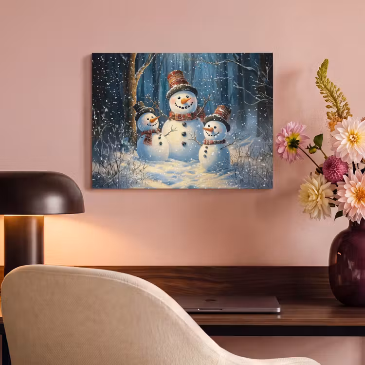 Akoestisch schilderij - Sneeuwpop - Sneeuw - Winter - Bos — 4