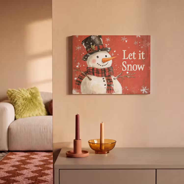 Akoestisch schilderij - Sneeuwpret - Winter - Sneeuwpop — 2
