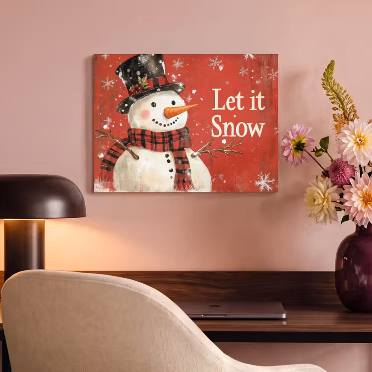 Akoestisch schilderij - Sneeuwpret - Winter - Sneeuwpop — 4