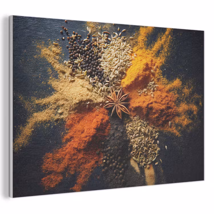 Akoestisch schilderij - Specerijen - Explosie - Oranje — 1