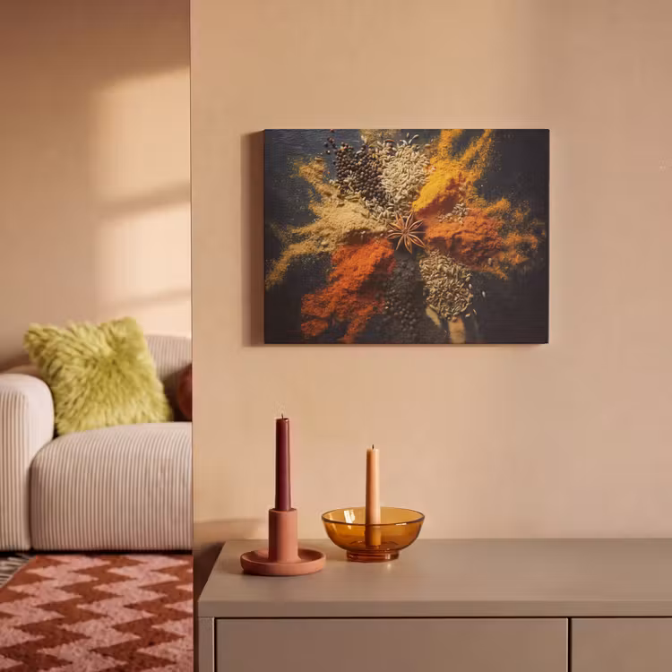 Akoestisch schilderij - Specerijen - Explosie - Oranje — 2