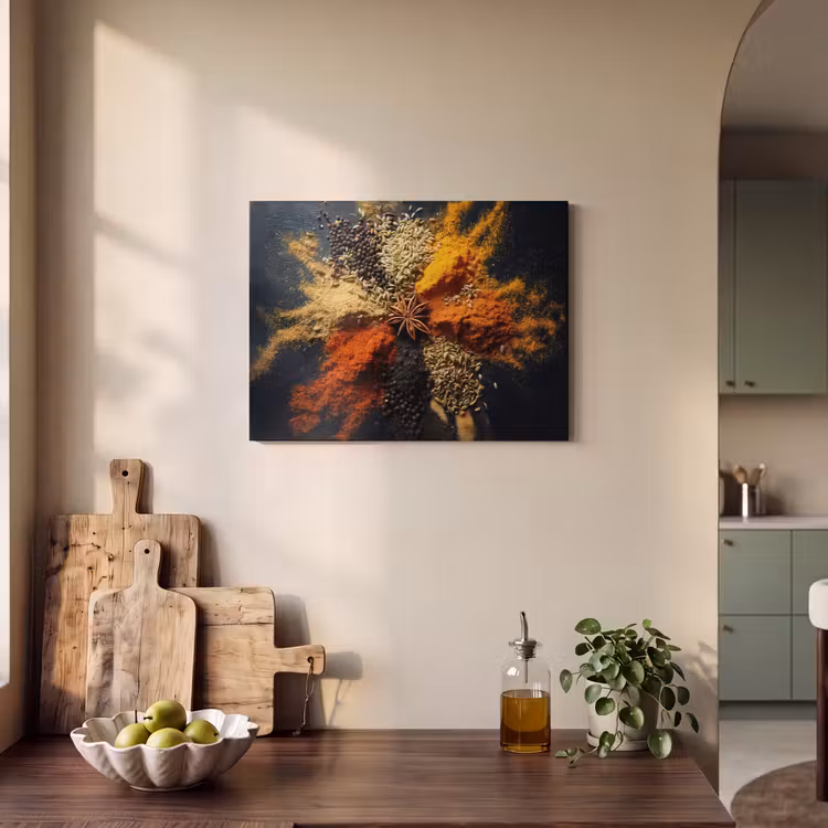 Akoestisch schilderij - Specerijen - Explosie - Oranje — 3