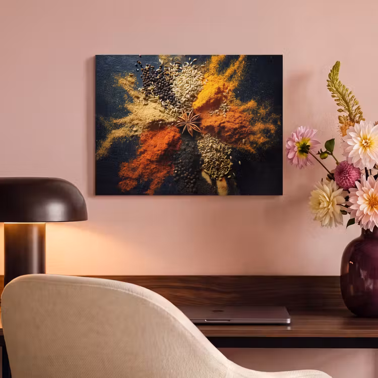 Akoestisch schilderij - Specerijen - Explosie - Oranje — 4