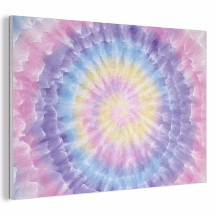 Akoestisch schilderij - Spiraal - Tie dye - Pasteltinten — 1