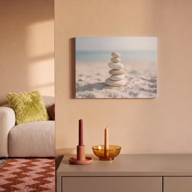 Akoestisch schilderij - Stenen - Stapel - Zand - Zee — 2