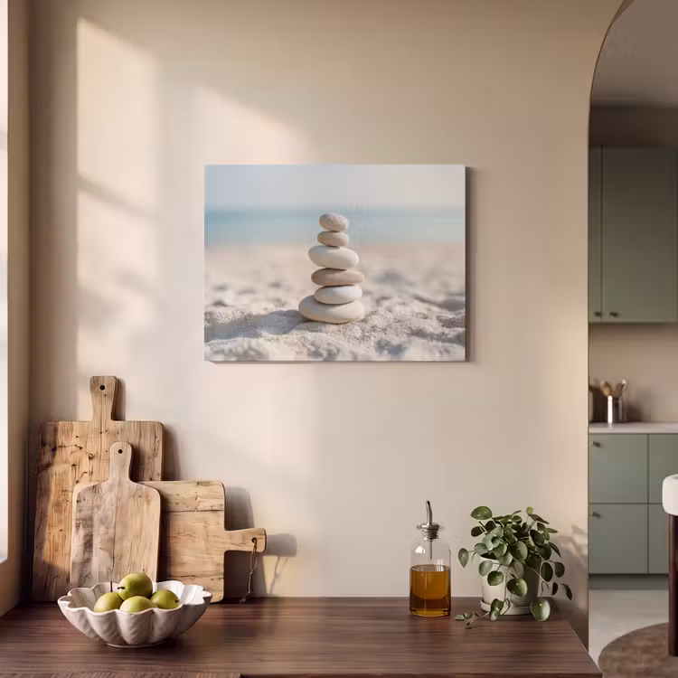 Akoestisch schilderij - Stenen - Stapel - Zand - Zee — 3