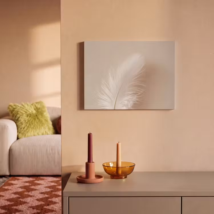 Akoestisch schilderij - Veer - Minimalistisch - Roze — 2