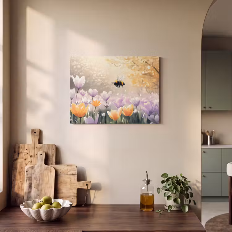 Akoestisch schilderij - Viooltjes - bij - Zonlicht — 3