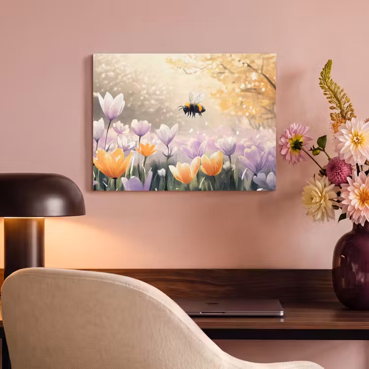 Akoestisch schilderij - Viooltjes - bij - Zonlicht — 4