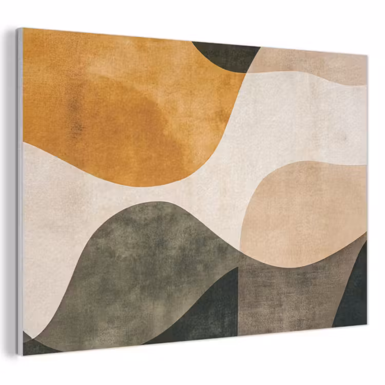 Akoestisch schilderij - Vormen - Okergeel - Abstract — 1
