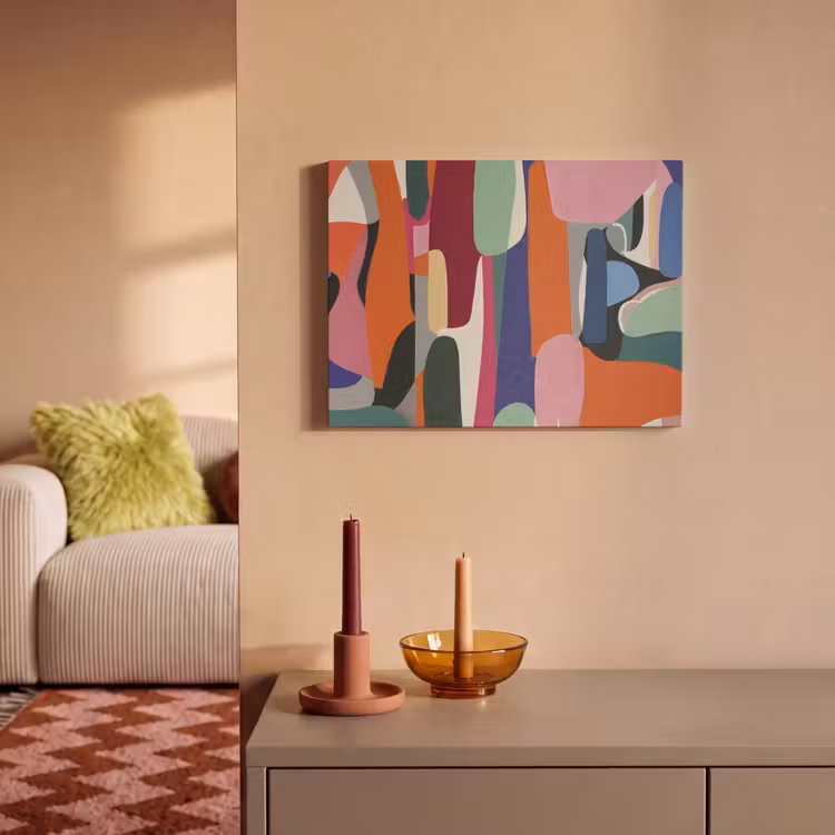Akoestisch schilderij - Vormen - Ritmisch - Kleuren - Abstract — 2