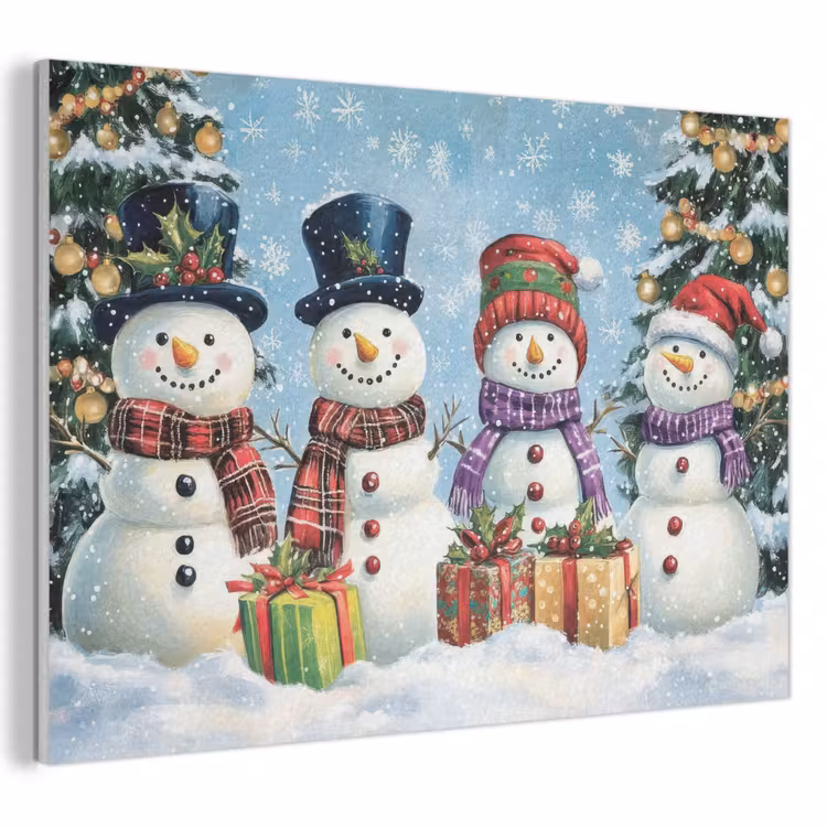 Akoestisch schilderij - Vrolijk - Sneeuw - Kleurrijk — 1