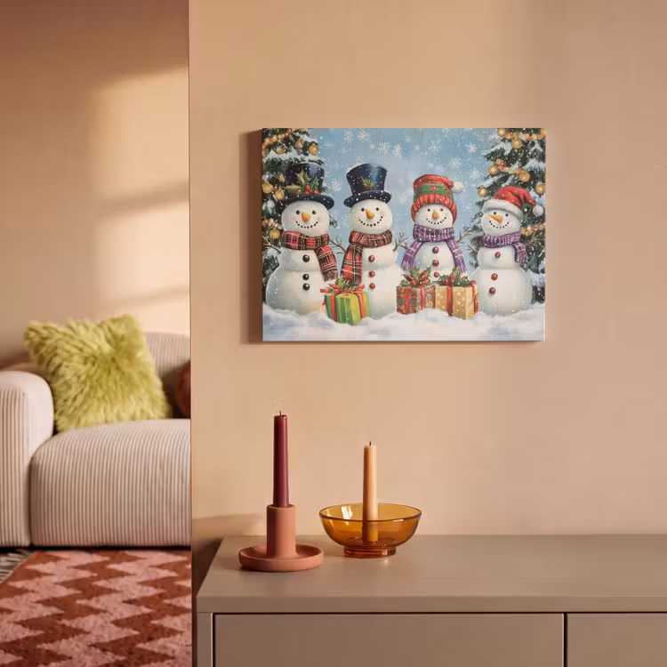 Akoestisch schilderij - Vrolijk - Sneeuw - Kleurrijk — 2