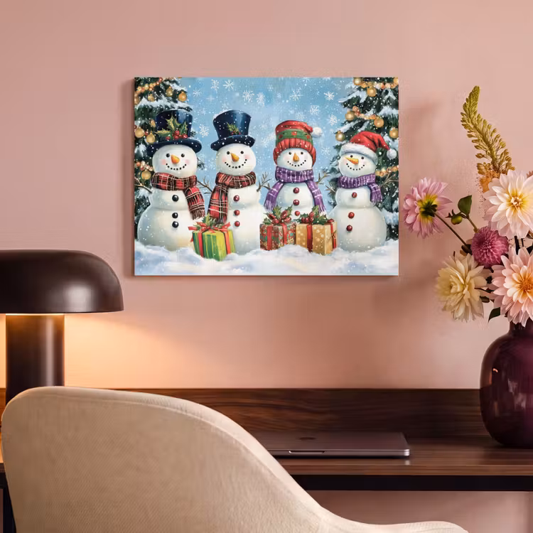 Akoestisch schilderij - Vrolijk - Sneeuw - Kleurrijk — 4