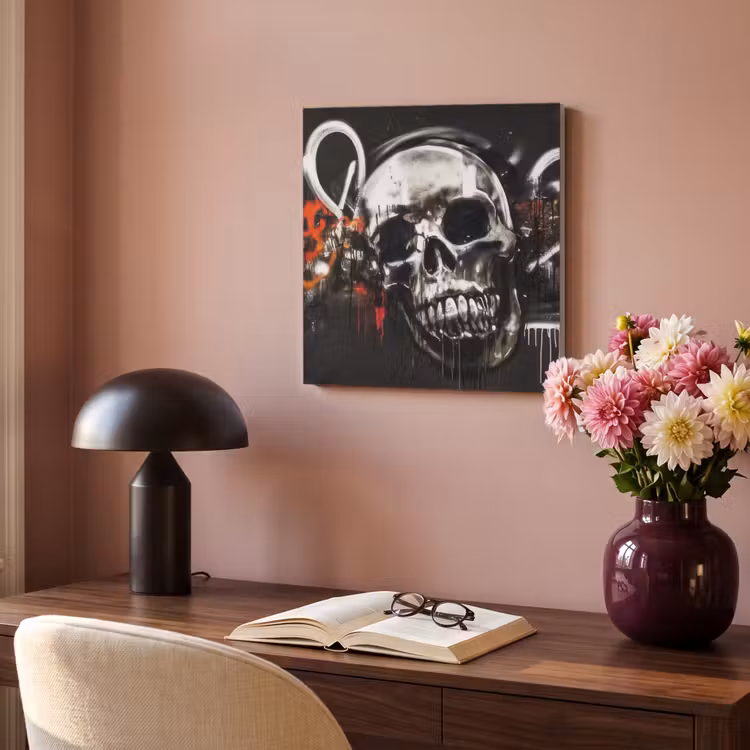 Akoestisch schilderij - Schedels - Kunst - Donker - Rood — 4