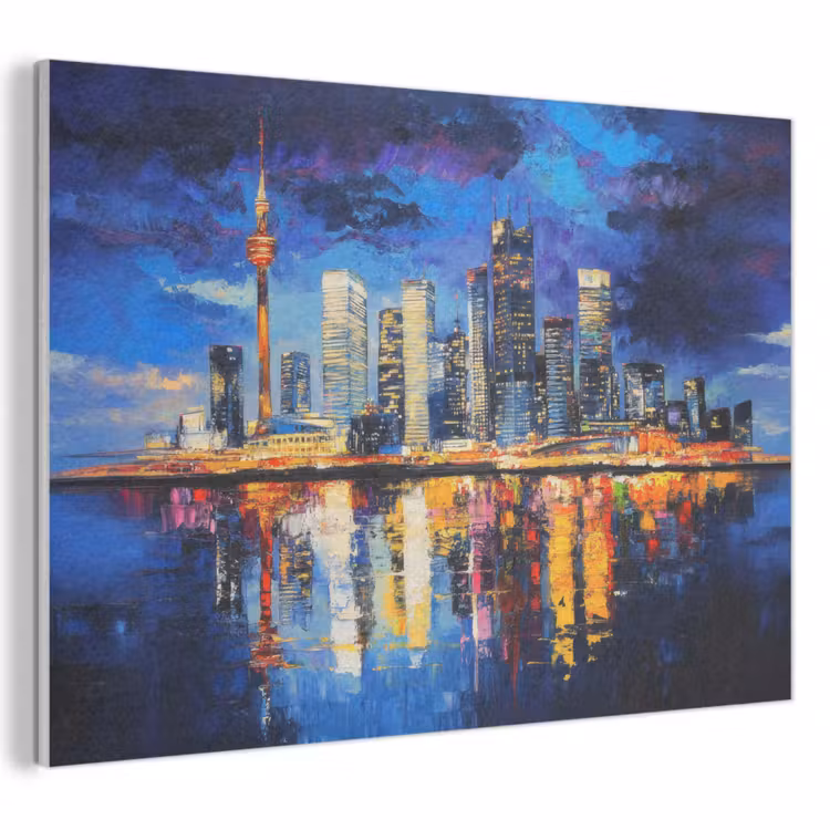 Akoestisch schilderij - Skyline Toronto - Modern - Stadslicht - Blauw — 1