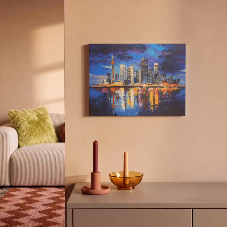 Akoestisch schilderij - Skyline Toronto - Modern - Stadslicht - Blauw — 2